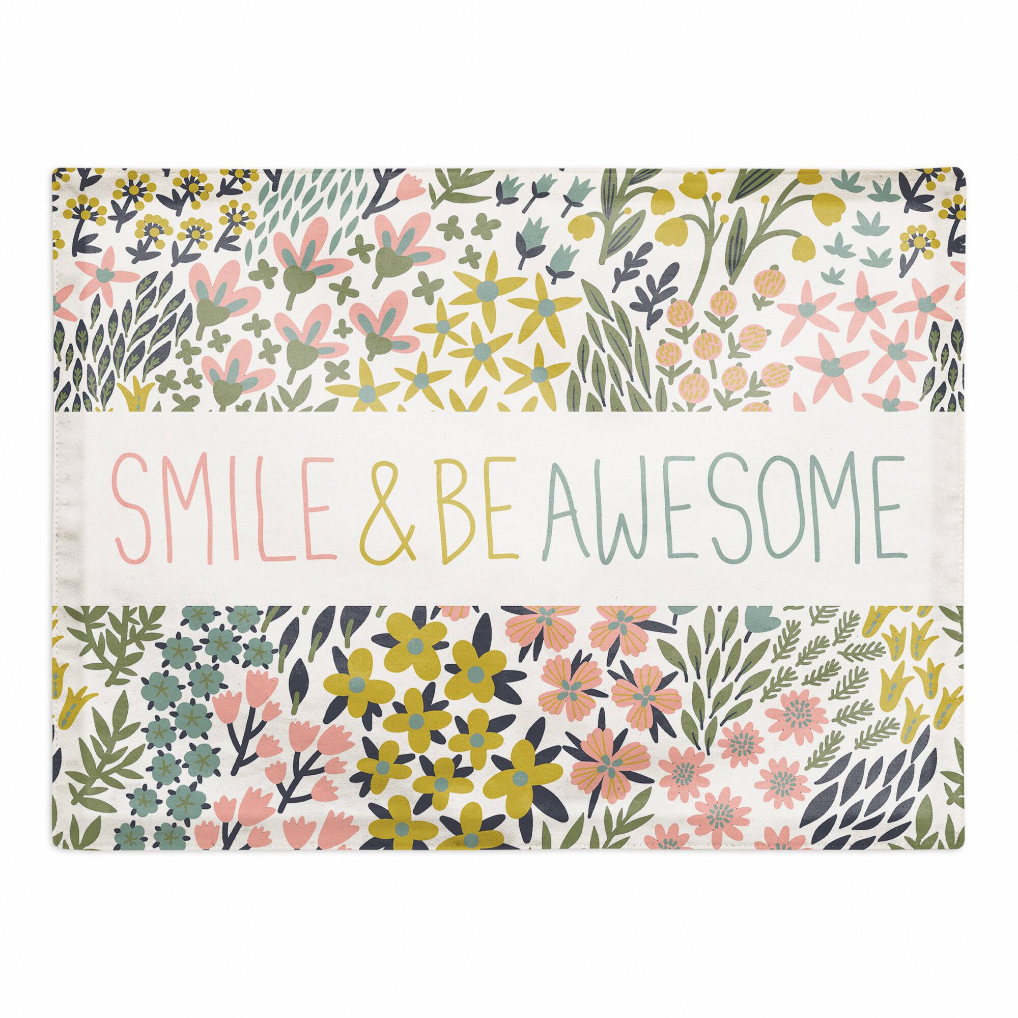 Smile & Be Awesome 18" x 14" Cotton Twill Placemat